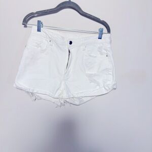 H&M White Jean Cut Off Shorts Size 8